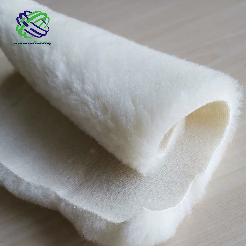 100% merino wool plush knit wool fabric for shoes boots lining/polishing/wool pad