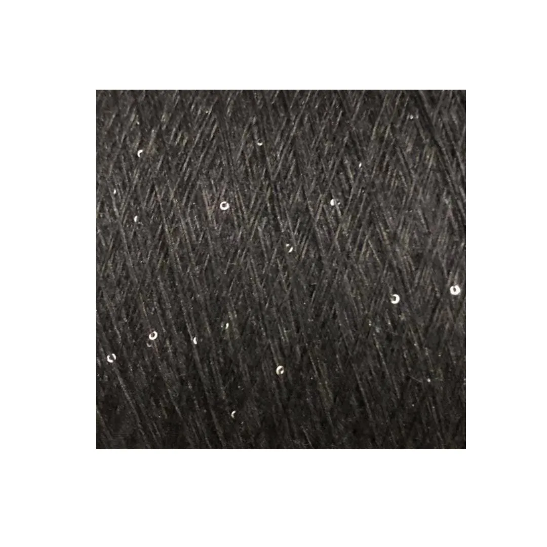 28s 50% viscose 20% polyamide 30% polyester silver sequin yarn fancy yarn for knitting