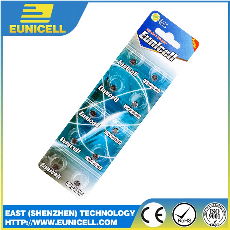  Щелочные кнопочные батарейки Eunicell AG0 LR521 1 5