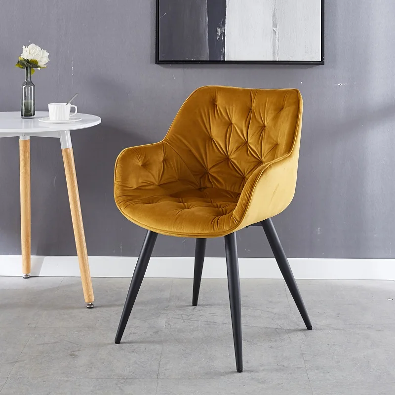 Nordic Velvet Dinning Chair Set Modern Luxury Outdoor Dining Room Restaurant Furniture Dining Chair