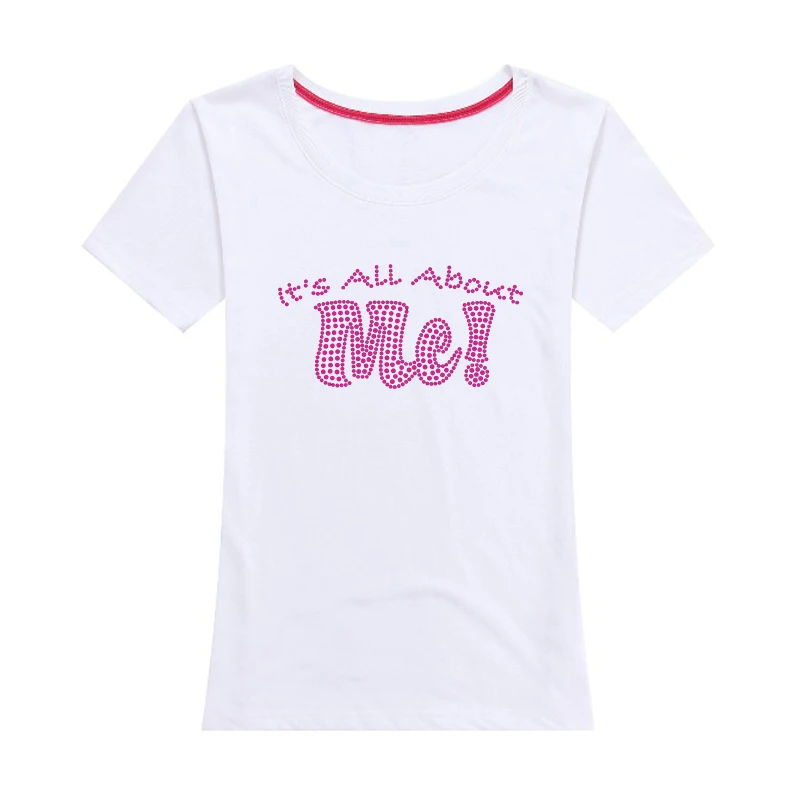 
Оригинальные Хлопковые женские футболки со стразами 