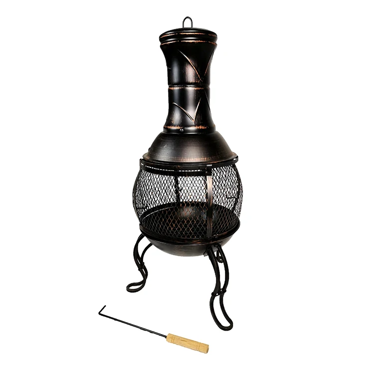 Surprise Price Heater wood burning vertical mini Chiminea portable backyard metal fire pit for Outdoor