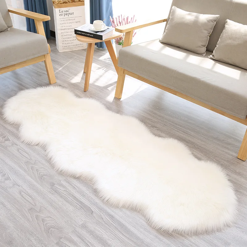 Faux Sheepskin Fluffy Fur Rug Ultra Soft Faux Sheepskin Area Rug Shag Sheepskin Bedside Rugs Throw Washable