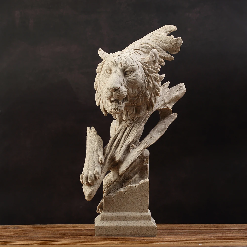 Deer Elephant lion horse Head Animal Resin Sculpture Home Decoration Accessories  Room Decor Resin Animal Head Statue