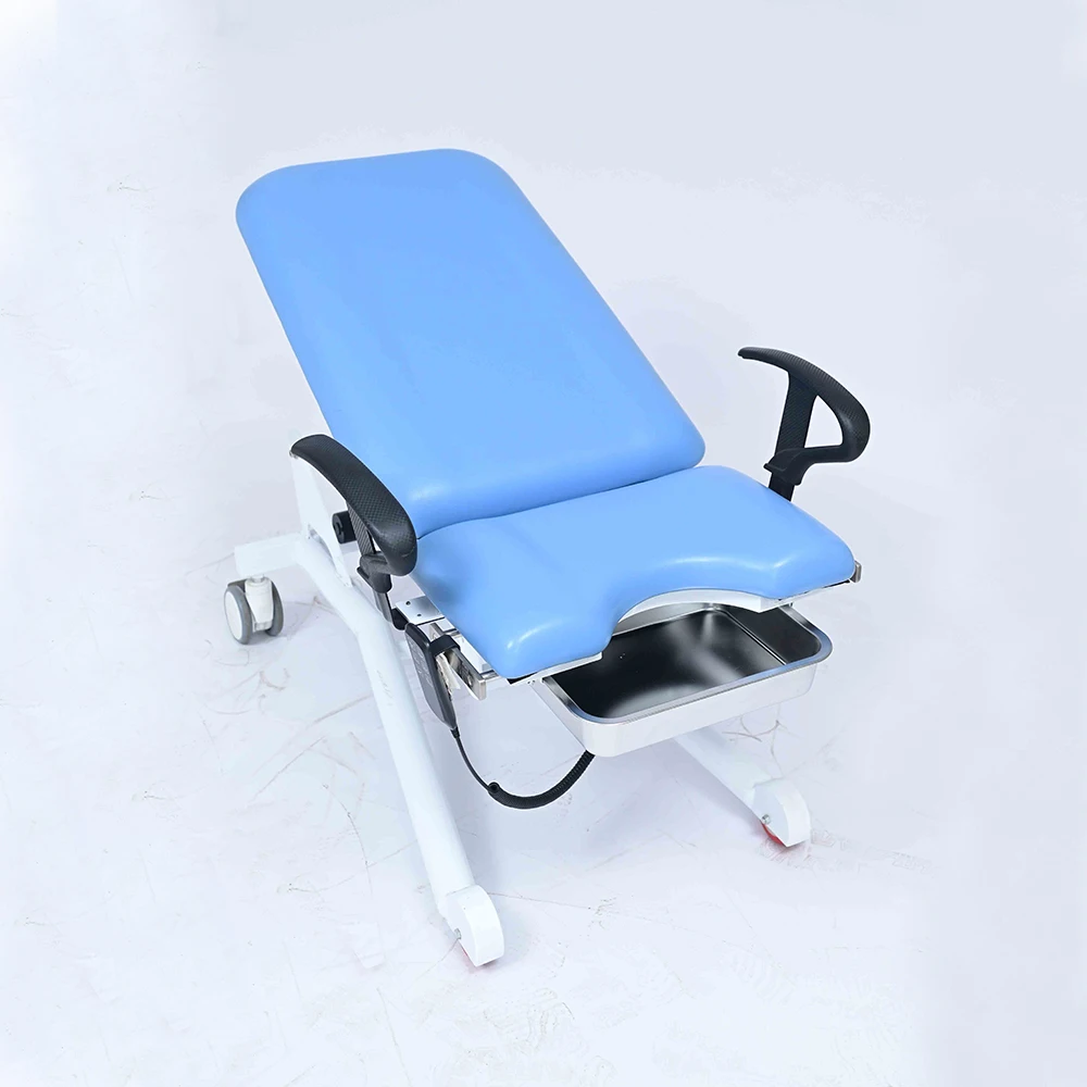 Ginee Medical Clinic Portable Obstetric Delivery Bed Gynecology Examination Chair Blue examination chair for hospital