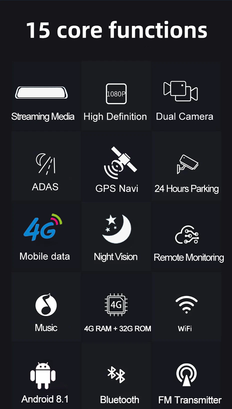 10 touch screen4GCar DVR Camera GPS HD 1080P Android Dash Cam Navigation ADAS Car Video Recorder Dual Lens Navigator Camera