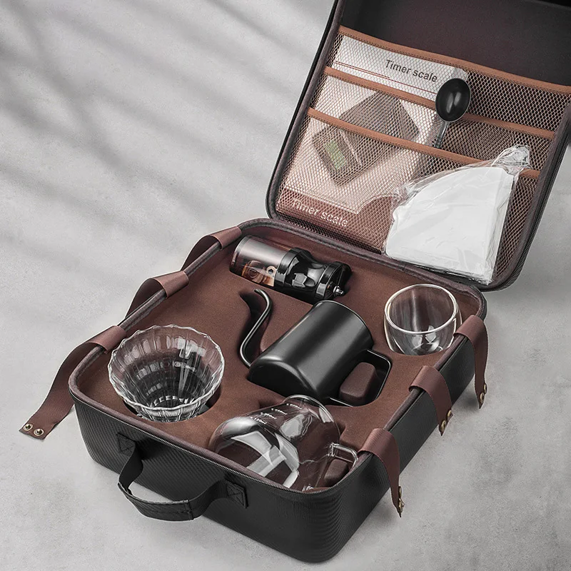 Oem Odm новый набор из 9 предметов кофейный Arabica для путешествий с заливным чайником ручная кофемолка керамический капельного кофе