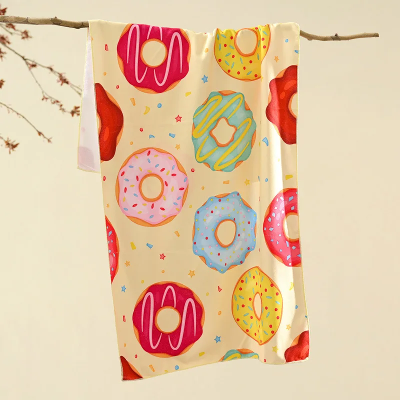 100% Microfiber Design Custom Beach Towel for Adults Quick Drying Soft & Striped with Floral Pattern Polyester Material