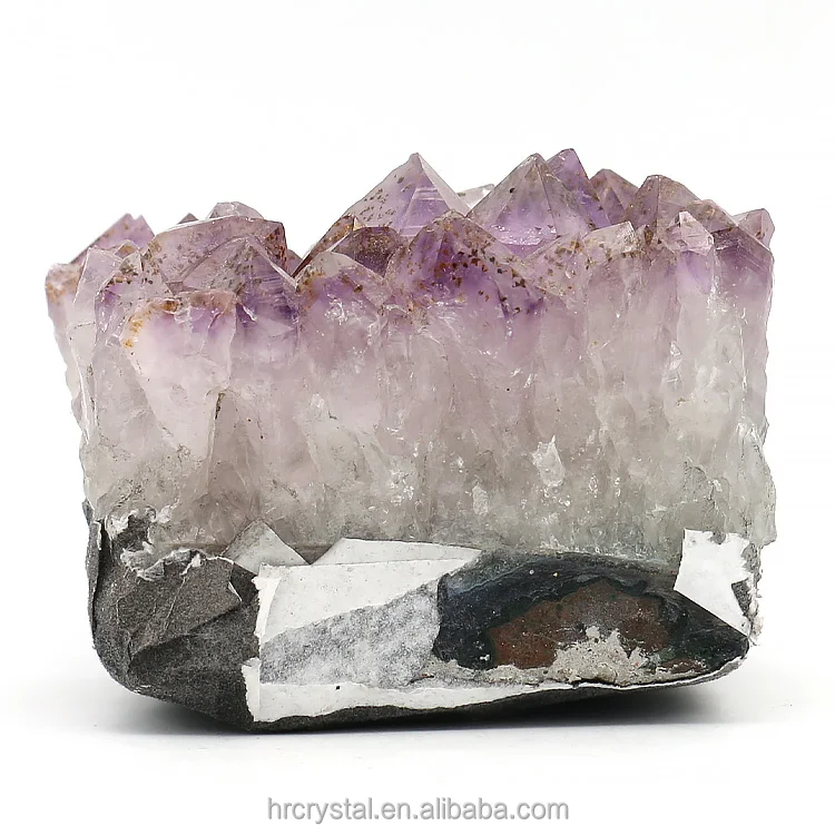 Wholesale Healing Gemstone Irregular Natural Amethyst Cluster Crystal Candle Holder