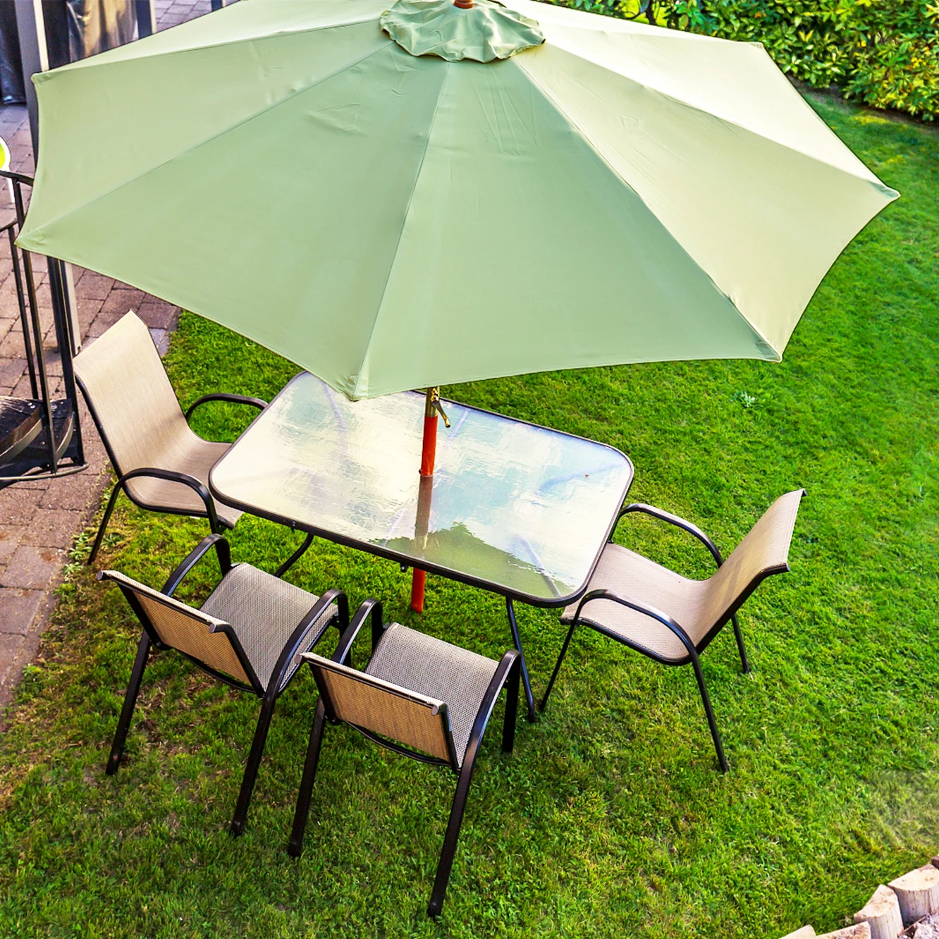 Dining Chair Square Table 6seater Aluminum Waterproof Patio Outdoor Furniture 7pcs Garden Set