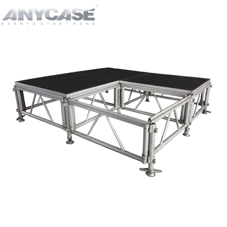 ACS 4x8ft Adjustable Height Indoor Outdoor Large Event Lighting Stage Swimming Pool Tempered Glass Wedding Dance Stage Platform