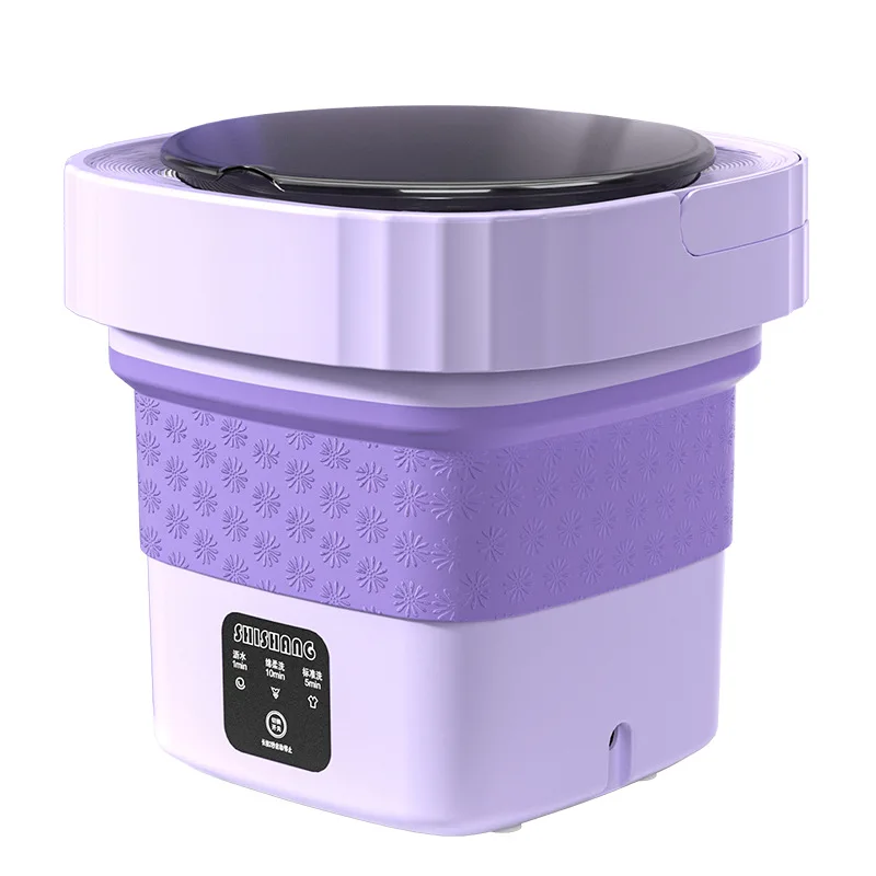 Factory direct 6L 8L mini automatic laundry dehydrator Travel RV folding washing machine wave wheel washer