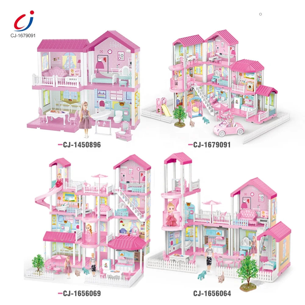 Chengji Doll House Kits to Build Diy Miniature Accessories Assemble Villa Play Set Toys for Girls