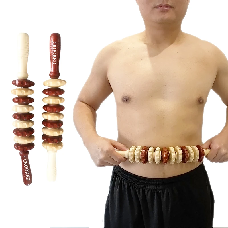 Customizable Curved Wooden Roller Sport Injury Gym Body Leg Trigger Point Muscle Roller