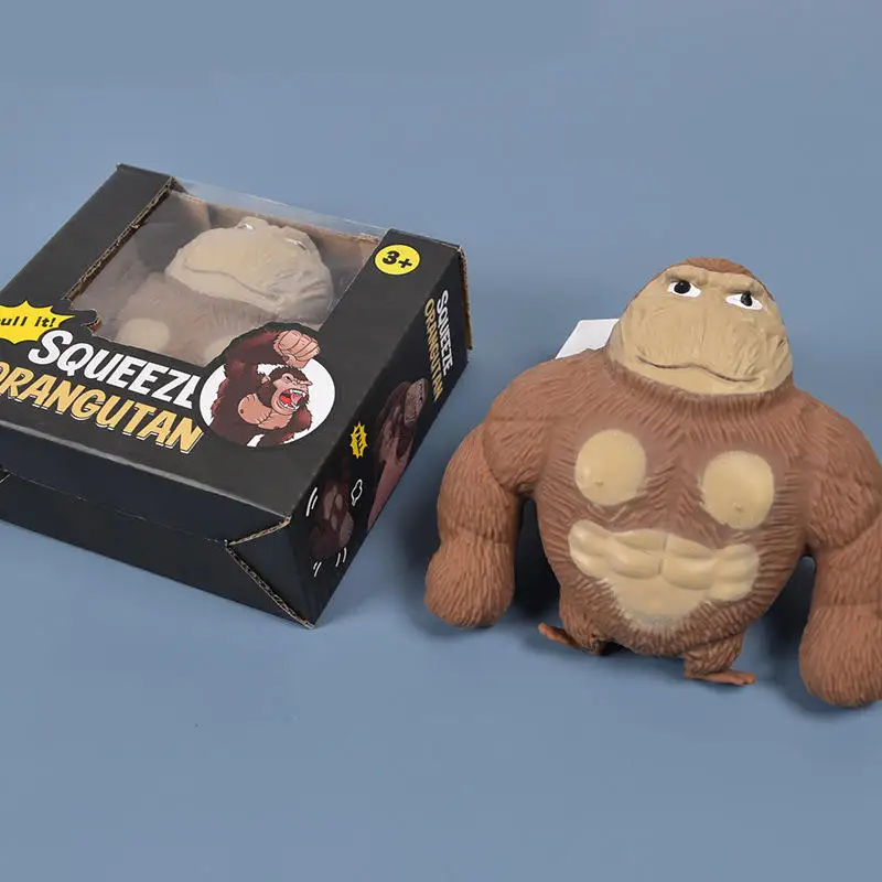 Funny Monkey Toy Figure for Kids and Adults Stretch Gorilla Toy Decompress and Squeeze Stress Relief Toy for Children Gift for E