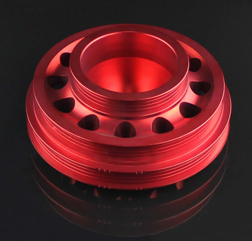 Racing Light Weight Aluminum Crankshaft Pulley OEM Size for 92-95 Civic SOHC D16 Red / Purple / Blue