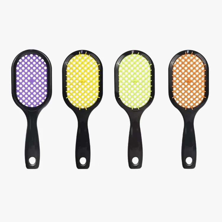 Wholesale Hollow Comb Mesh Massage portable Hairdressing Grid Plastic Flexible Hair Brush Professional Hair Styling Tools