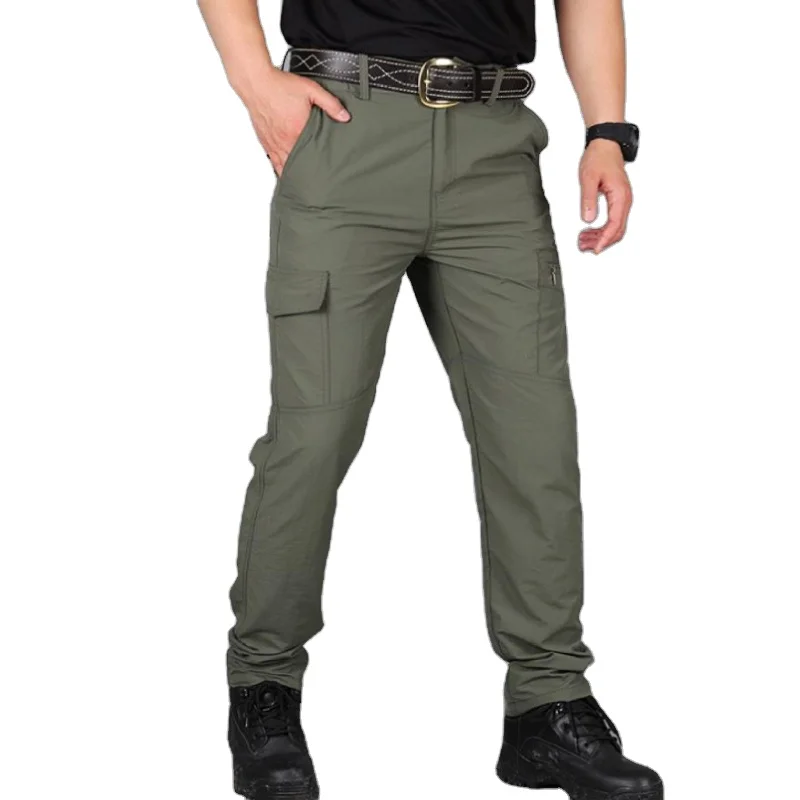 Wholesale New fashion men quick dry pants thin solid color outdoor sports casual trousers tactical long pant