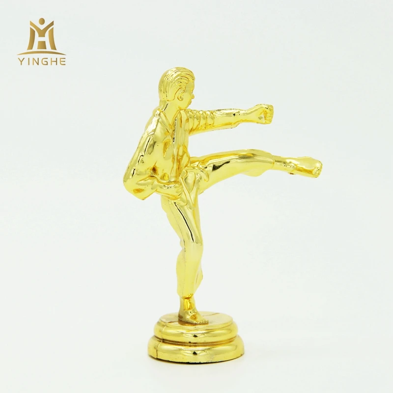 Custom plastic award karate trophies parts and components for champion