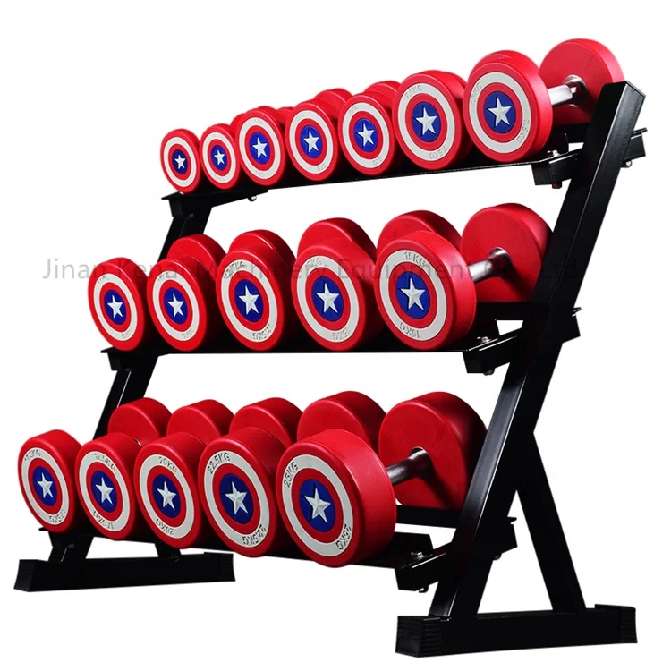 commercial grade gym equipment PS-D37 CPU red fitness dumbbell for indoor use