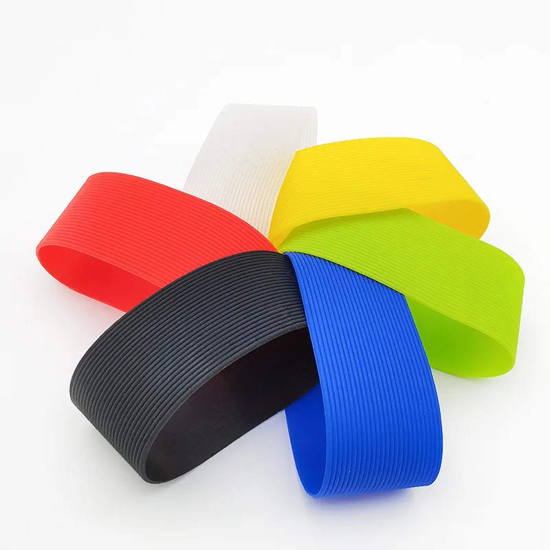 BPA Free Clear color Premier Silicone Cup Bands Holder 3cm Insulated Silicone Mug Sleeves