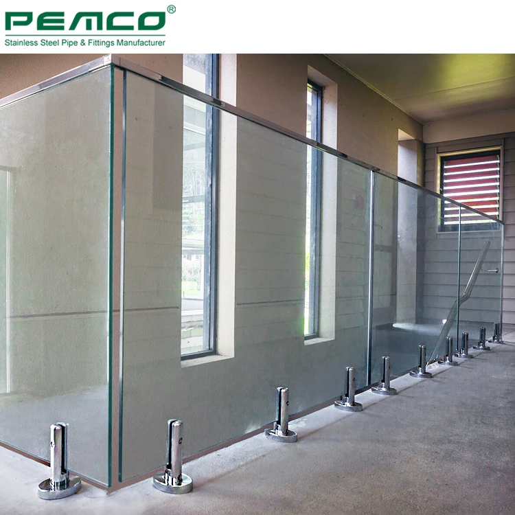 Home Indoor Frameless Round Design Glass Spigots Staircase Glass Spigots Calmp Railing Post