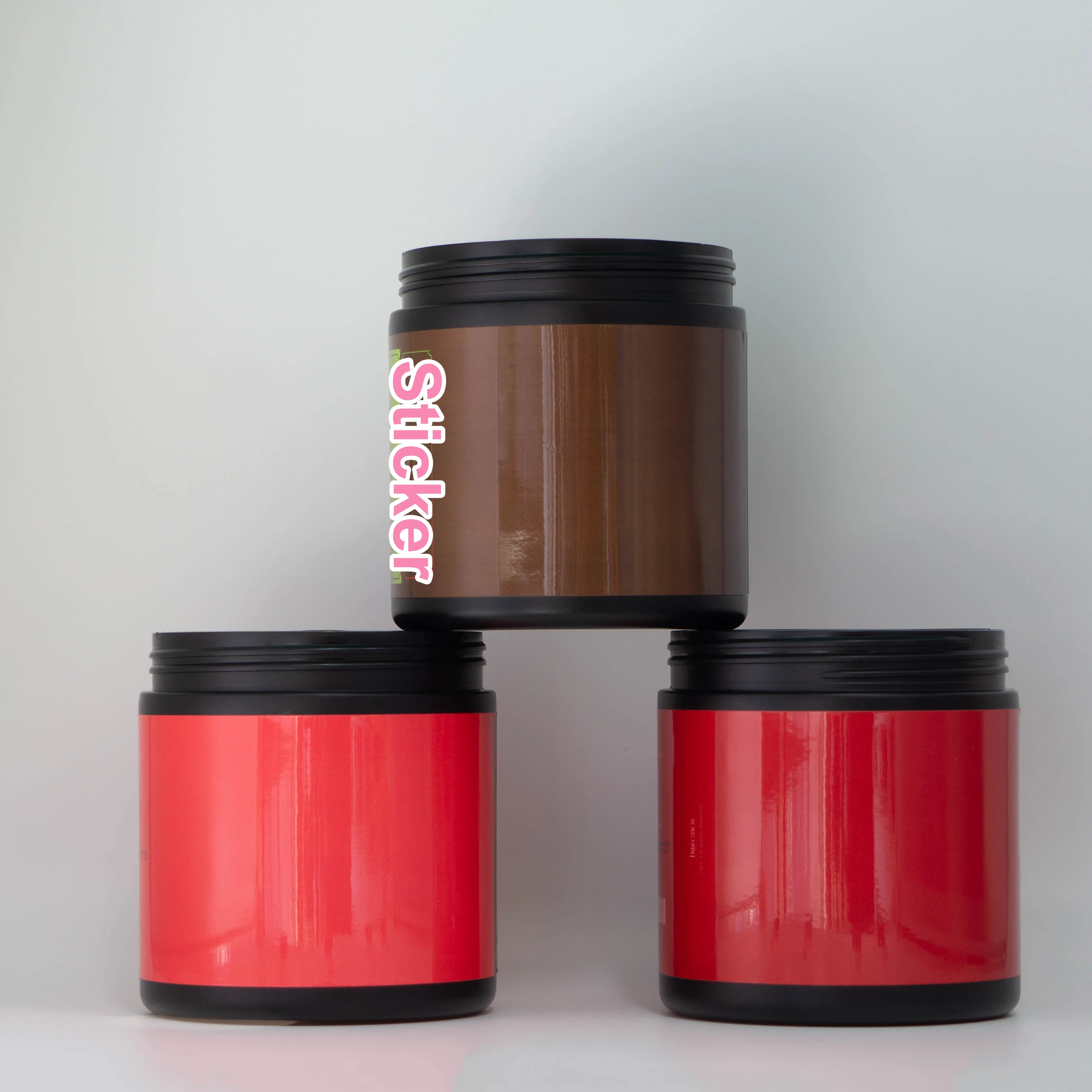 OEM&ODM 500ml HDPE Black Round Empty Plastic Protein Powder Container Jar Bottle Frosted jar with lid