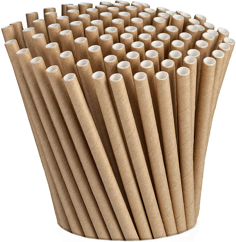 Professional Eco Friendly Disposable Biodegradable kraft Paper Drinking Straw, Paper Straws