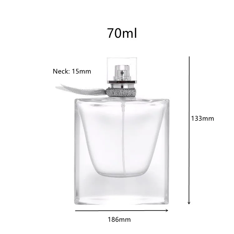 Luxury 70ml Spray Bottle Perfume Bow Clear Costume Perfume Bottle Cosmetic Custom Glasses Packaging