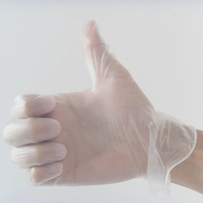 100% latex free disposable vinyl glovees transparent/ clear  PVC  glovees