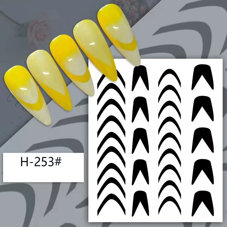 New Style Heart Butterfly Nail Art Stickers Self Adhesive Black Butterfly Nail Art Stickers Paste Decorations