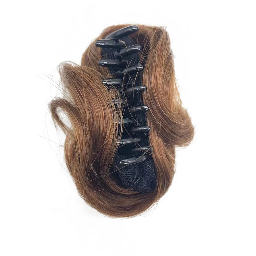 20g Human Hair Grab Card Hair Bun Clip in Curls Chignon