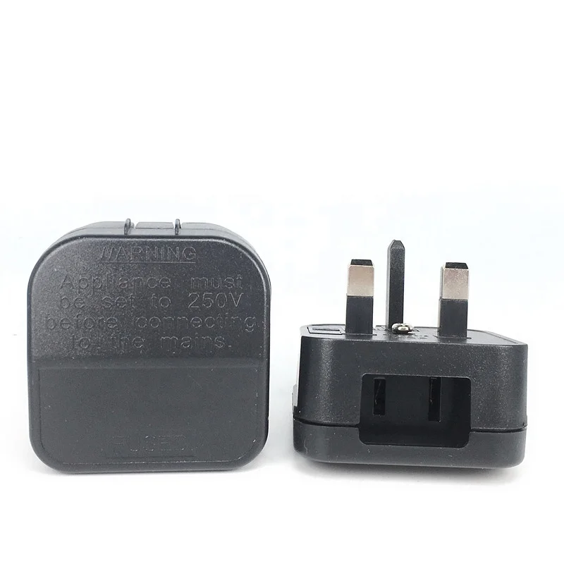 US to UK plug adapter 13A Box Type America CN Flat 2 pins to 3 pins Type-G socket converter for England Singapore Dubai