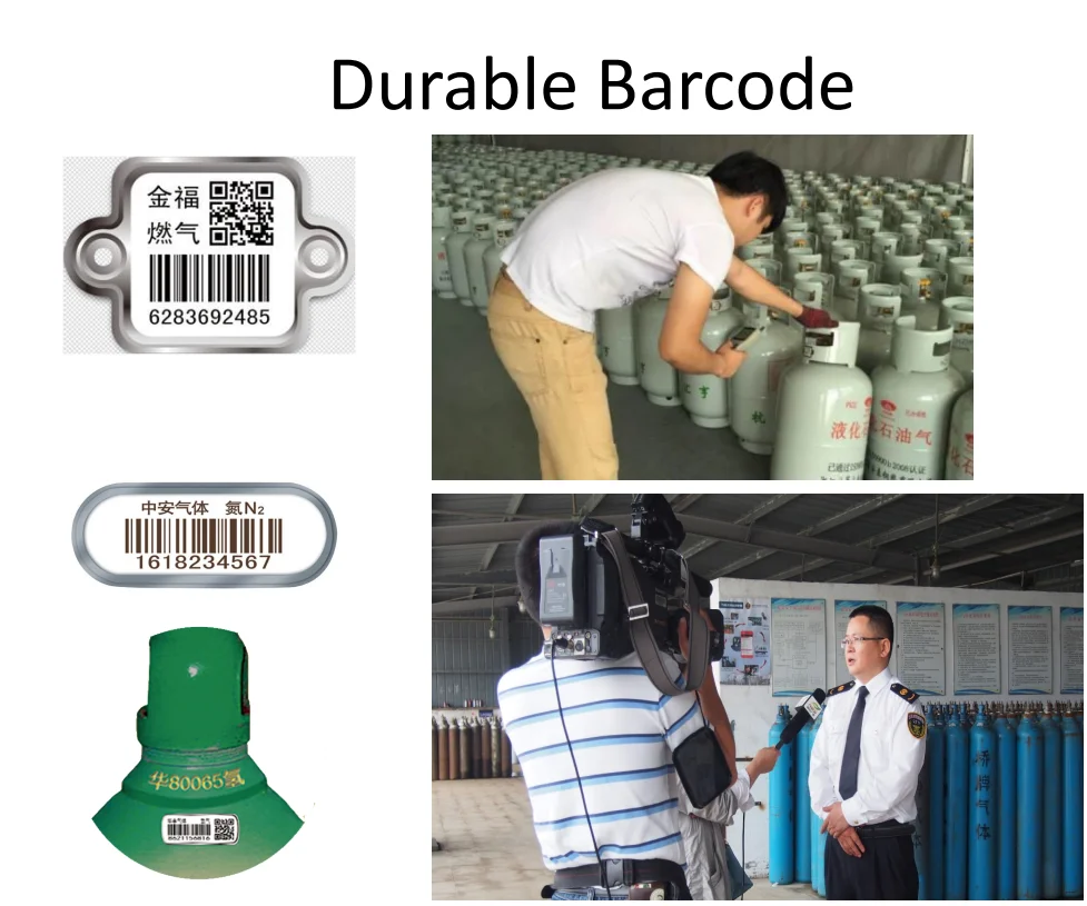 LPG Cylinder Tracking Tags Metal Barcode QR Barcode Easily Scanned By PDA or Mobile APP