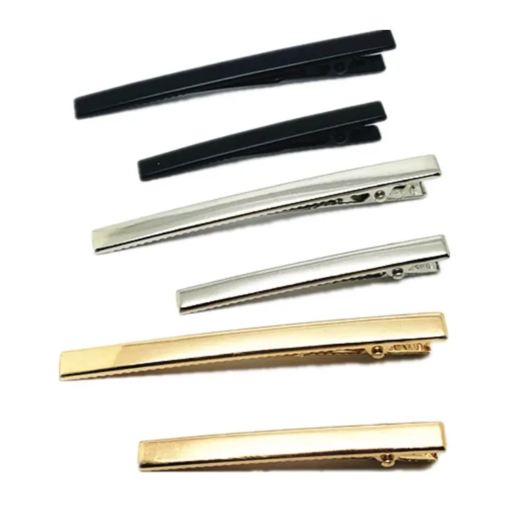 6cm 8cm Golden Silver Black Slim Rectangle Metal Alligator Hair Clips With Korea Hairpin For Diy Hair Women Hair Accessories