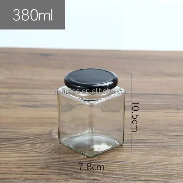 Wholesale small clear 50ml honey square jam glass jar with metal lids