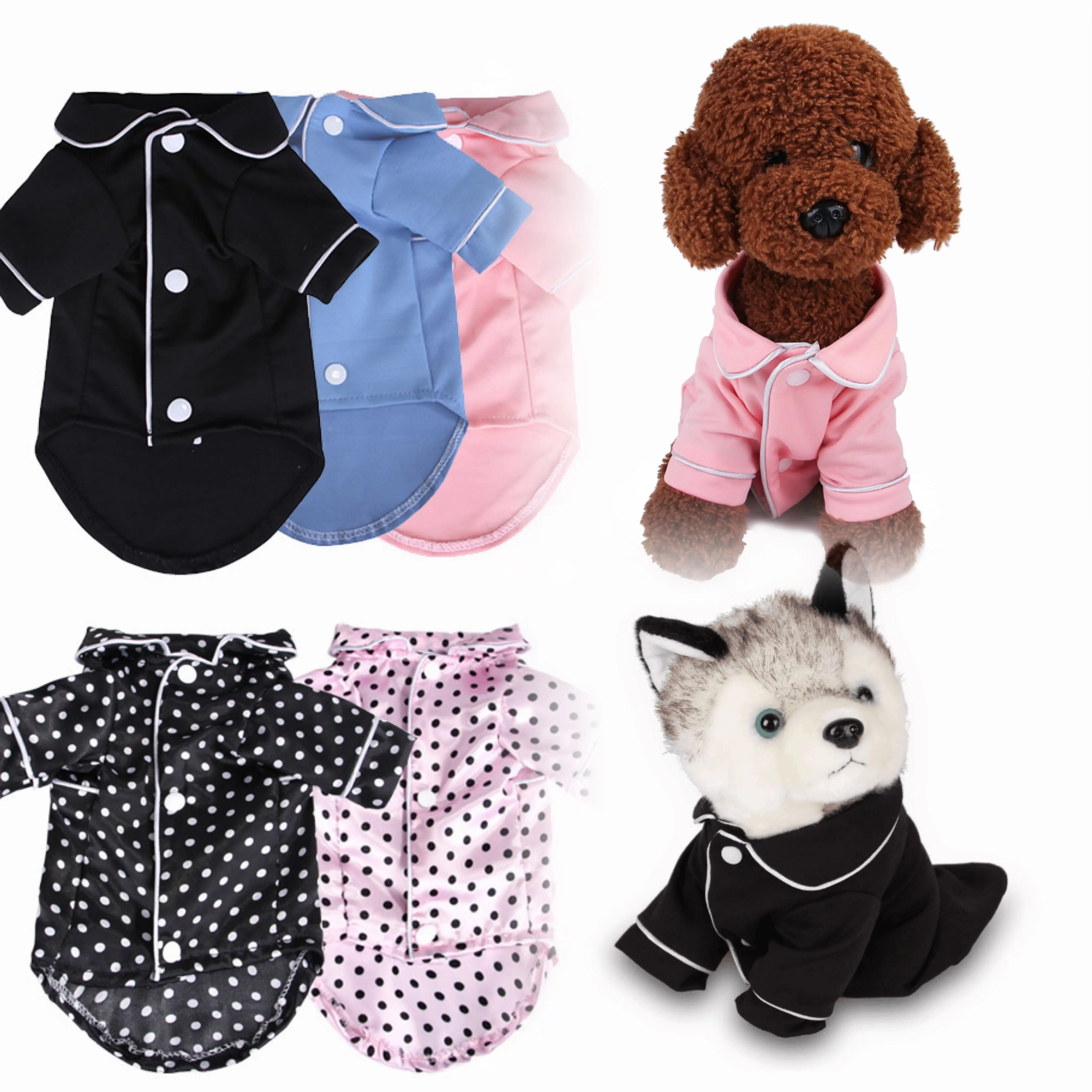 Fashion Pet Coat Clothing Puppy Sleepwear Shirt Pets Pajama Pet Dog Pure Color Pajamas T-shirts Cotton Cute Floral Sustainable