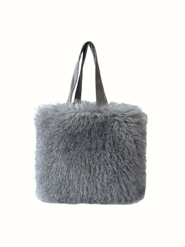 High Quality Women fashion Fox Fur Bag Purse luxury Winter Warm Cute Plush Fur handbag for ladies