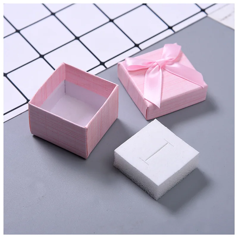 Hot Saling Ring Boxes Jewelry Packaging Box Custom Logo Earrings Pink Packaging Jewelry Box