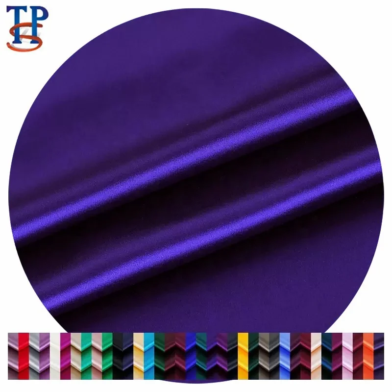 
19MM solid plain dyed pure color silk elastic stretch spandex satin fabric 