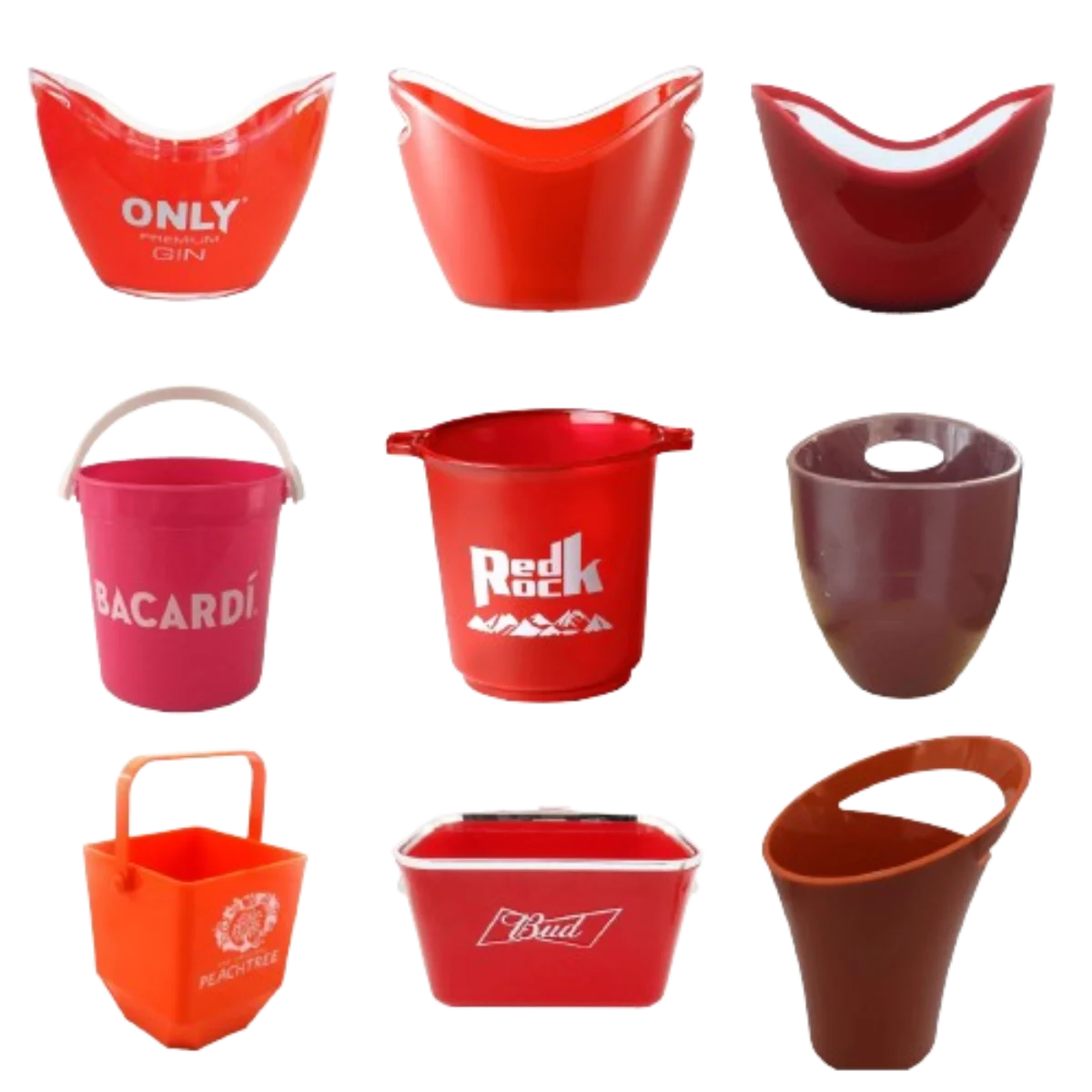 4 Liter 5 Liter 8 Liter Customized Bar Supplies Beverage Tub Wine Champagne Cocktail Beer Plastic Red Ice Bucket