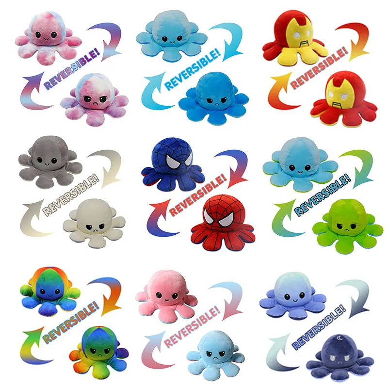 Wholesale 20CM Reversible Anime Plush Toys Spider Cartoon Movies TV Stuffed Animal Gifts for Children