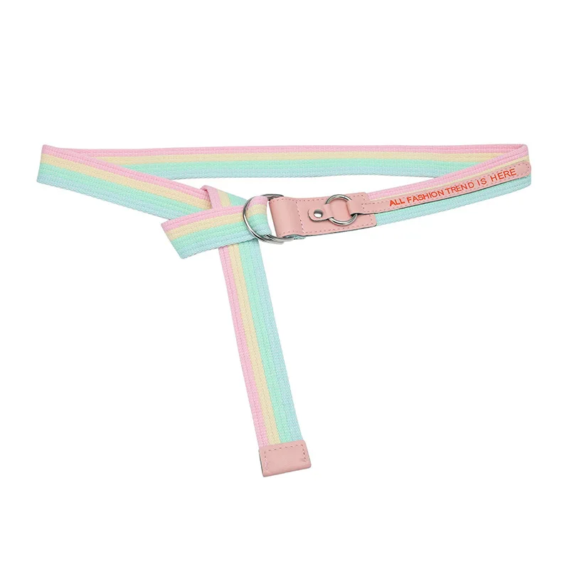 Модные тканевые поясные ремни с пряжкой с двойным D-образным кольцом, тканевые ремни с застежкой, тканевые ремни для мужчин и женщин