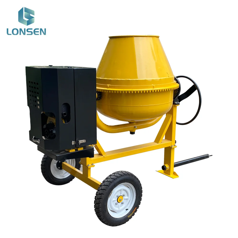 2 wheels gasoline diesel electric movable concrete mixer