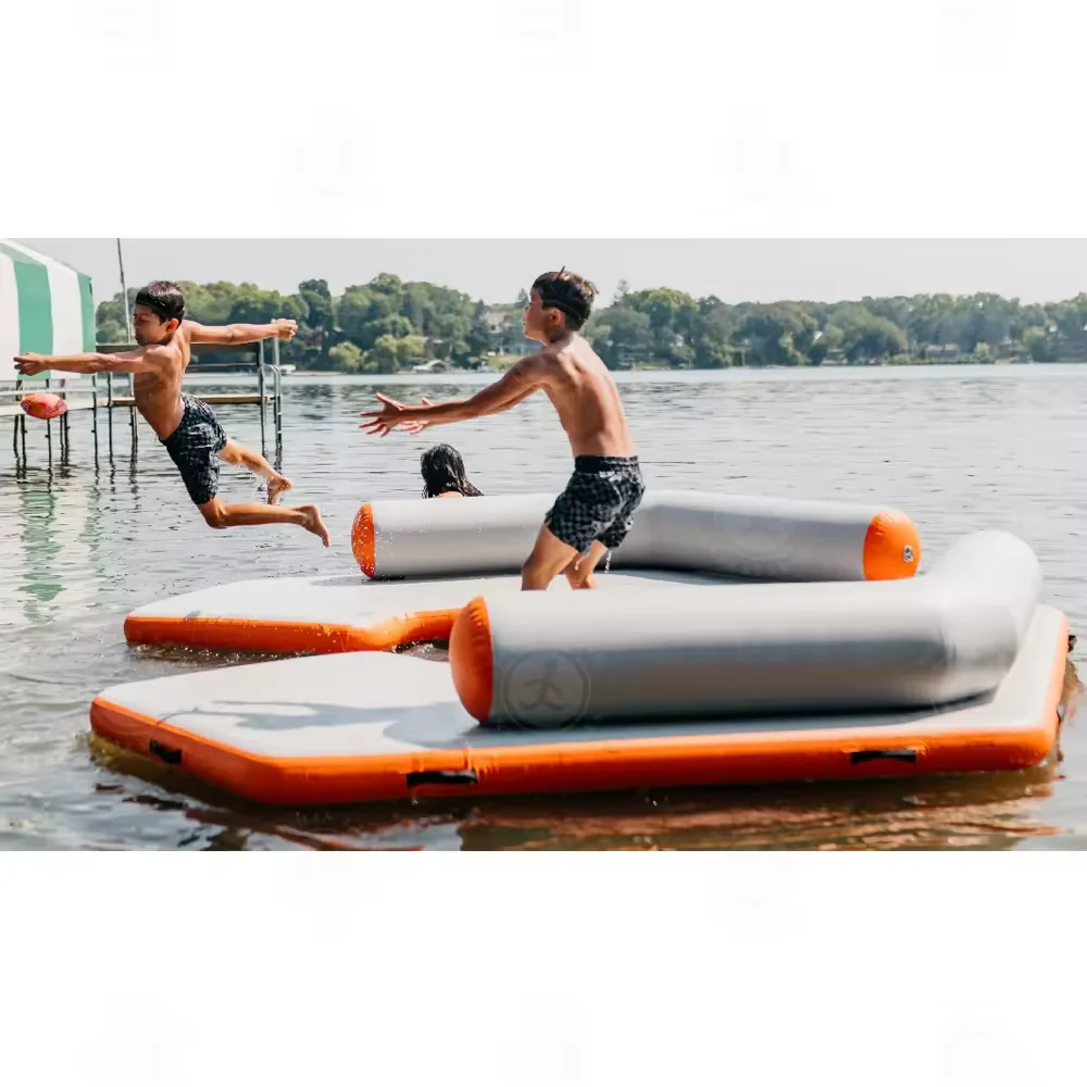 Outdoor Beach Pool Lounger Inflatable Floating Water with Backrest Drop Stitch Water