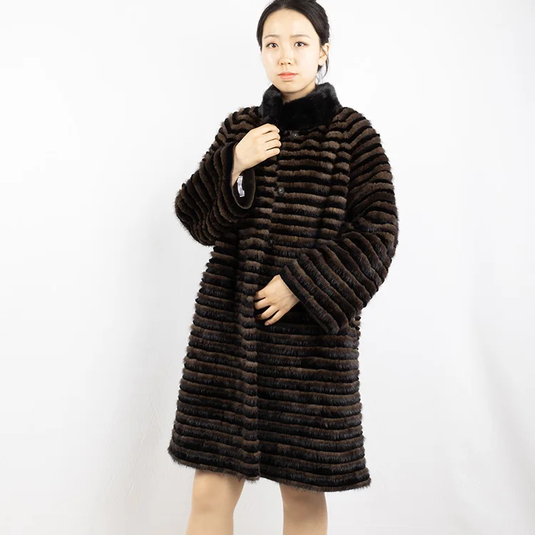 factory price wholesale winter custom black fur coat for women