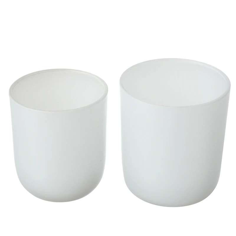 200 300ml 7 oz. 10 oz. zinc alloy round lid Frosted white scented wax glass candle jar