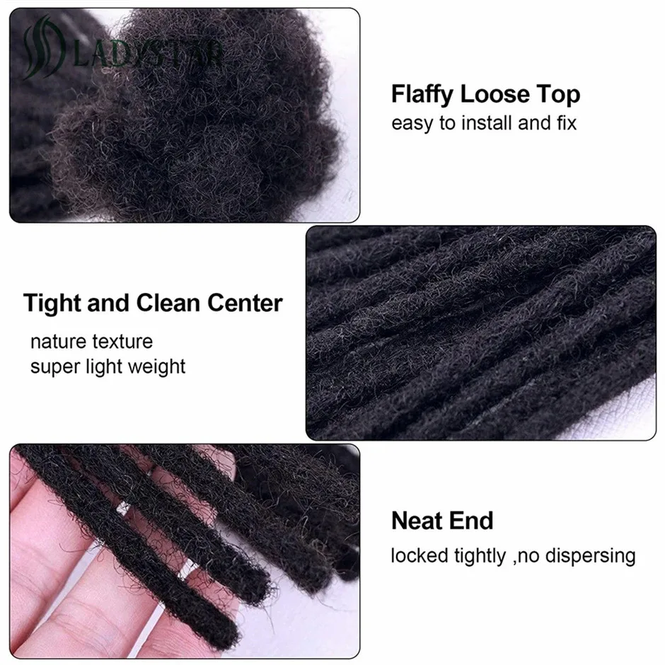 wholesale 100% handmade  afro kinky human hair dreadlock extension loc extension human hair crochet dreadlock braiding hair