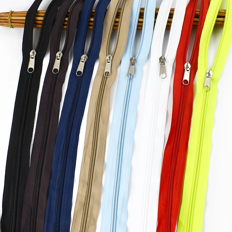 Meetee ZA019 5# DIY Handbag Garment Tailor Sewing Accessories Dress Zipper Sports Coat Nylon Zipper Double-Sided Pulling Head