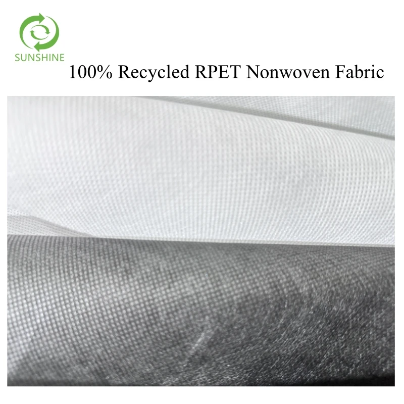 China factory cheap price 100% polyester nonwoven fabric roll recycled polyester fabric Rpet nonwoven fabric